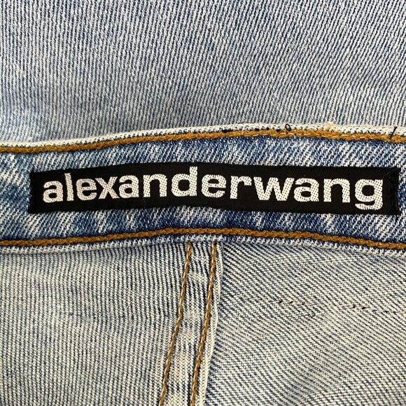 Alexander Wang Womens High-Waisted Straight-Leg Denim Jeans Light Wash - Picture 7 of 8